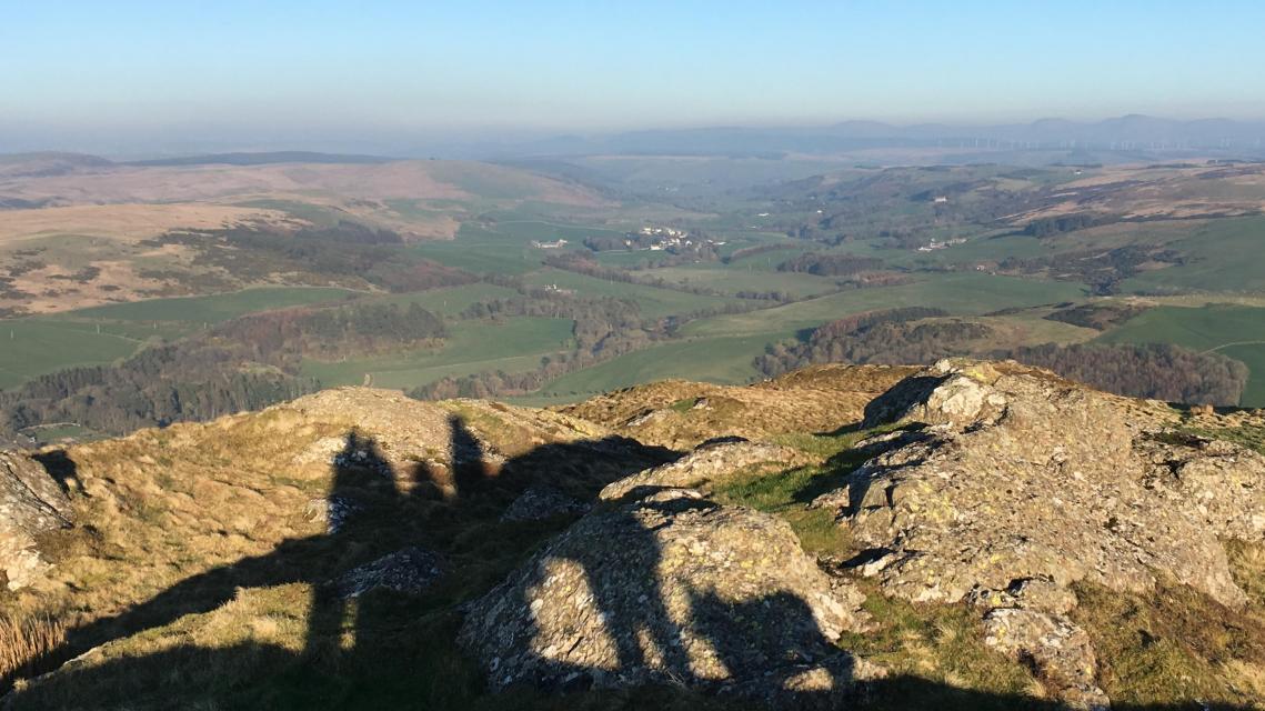Photograph of South Ayrshire from the top of a mountain